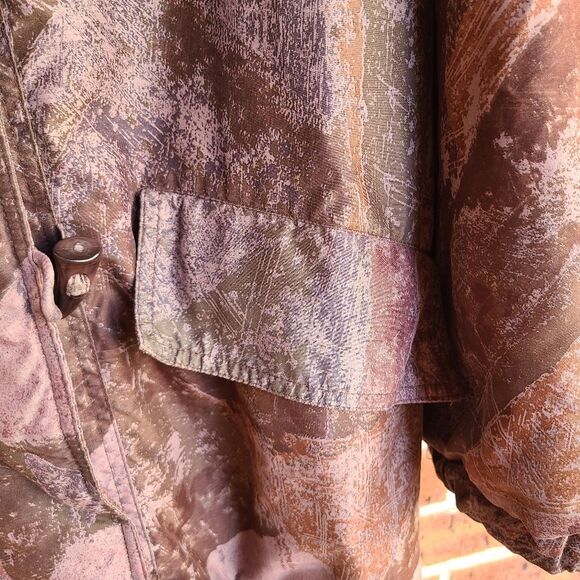 IZZI 90s Earth Tone Fox Fur Hooded Puffer Coat - Picture 8 of 11